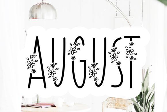 August: A Floral Monoline Font for Your Brand